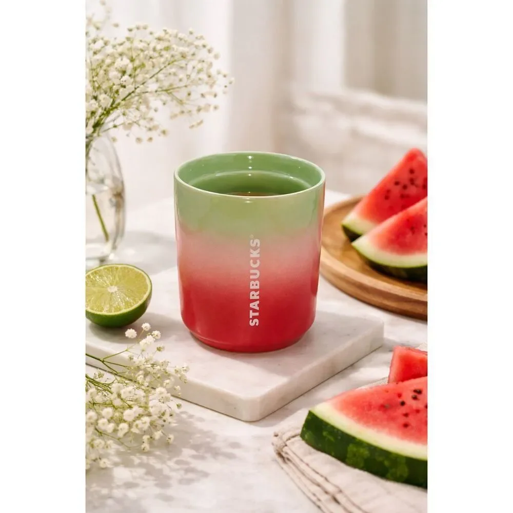 Starbucks Coffee 2020 Ombre Red Pink Green Watermelon Tumbler 8oz NO LID MUG